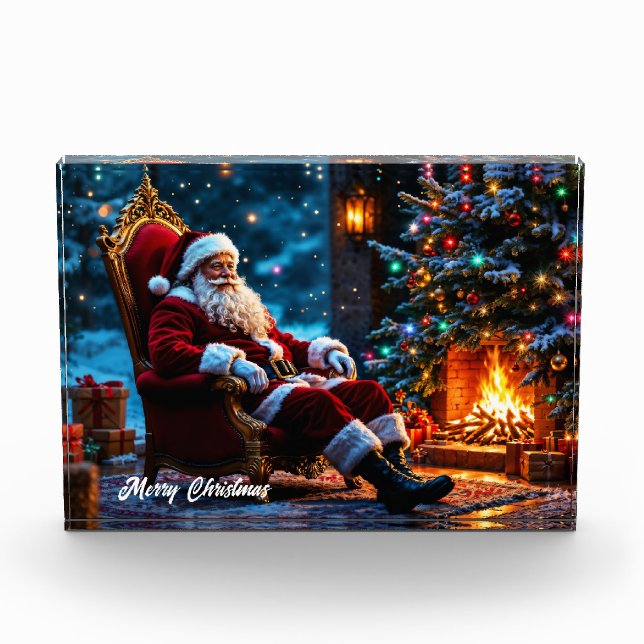 Bloque Para Fotos Navidades magia Santa Claus chimenea acogedora (Anverso)