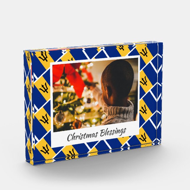 Bloque Para Fotos Navidades modernos BARBADOS Keepsake personalizado (Izquierda)
