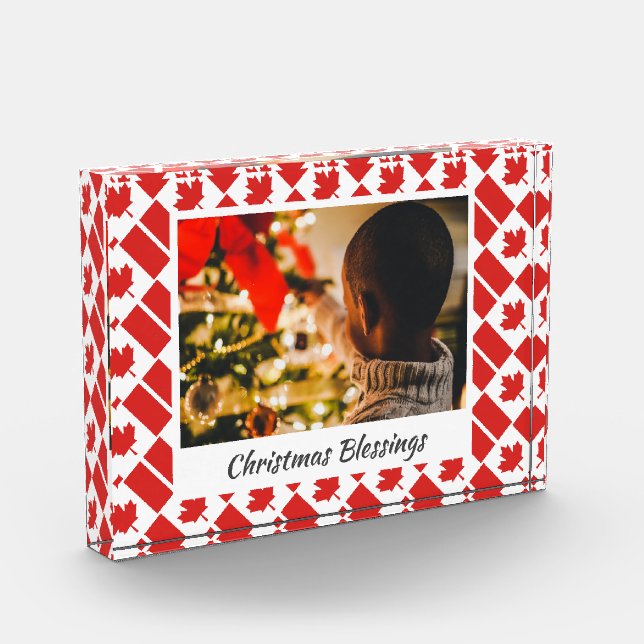 Bloque Para Fotos Navidades modernos CANADÁ Personalizado Keepsake (Izquierda)