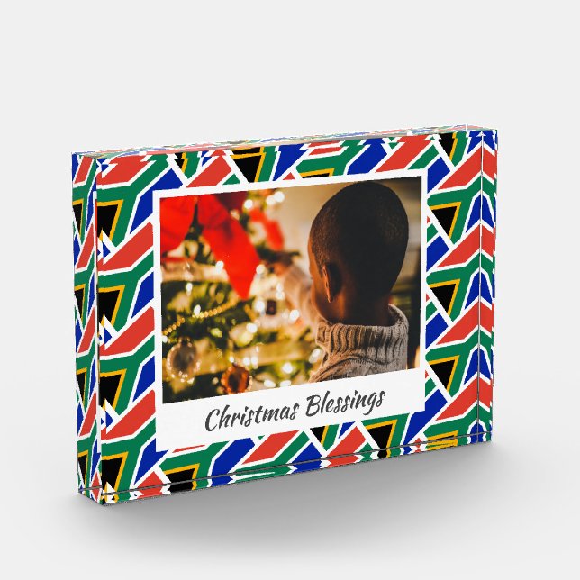 Bloque Para Fotos Navidades modernos de la BANDERA de SUDÁFRICA (Izquierda)