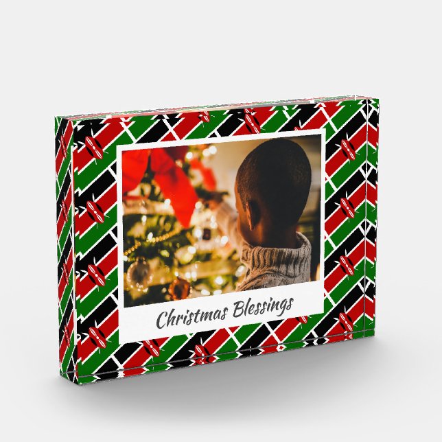 Bloque Para Fotos Navidades modernos de la BANDERA KENIA Keepsake (Izquierda)