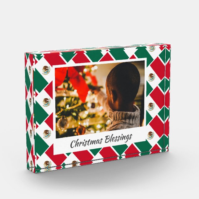 Bloque Para Fotos Navidades modernos de la BANDERA MÉXICO Keepsake (Izquierda)