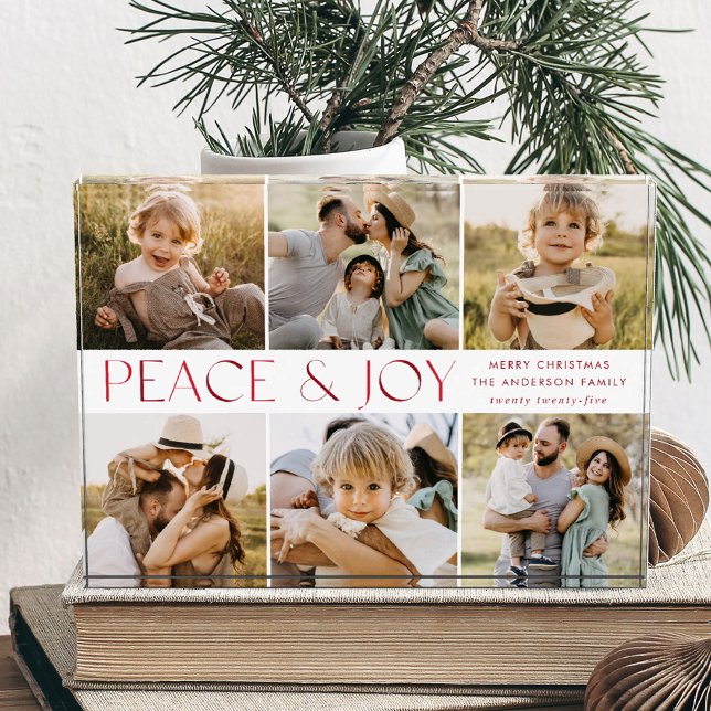 Bloque Para Fotos Navidades modernos de paz y alegría (Subido por el creador)