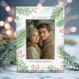 Bloque Para Fotos Navidades Pastel Rosa y Green Holly