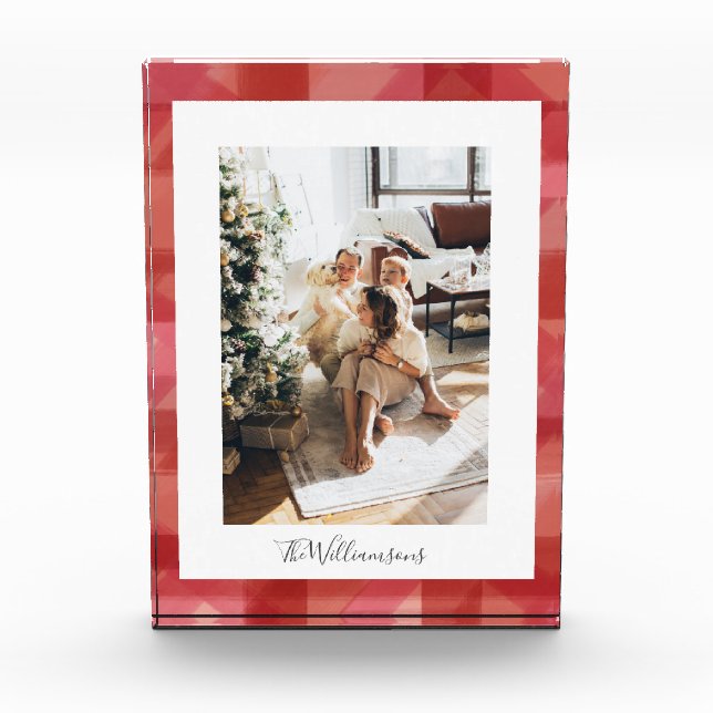 Bloque Para Fotos Navidades Rústicos De Color Rojo (Anverso)