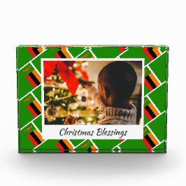 Bloque Para Fotos Navidades ZAMBIA FLAG modernos Keepsake