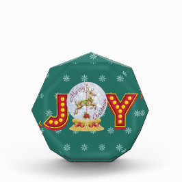 Bloque Para Fotos Nevada vintage de Navidad globo de renos copos de