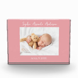 Bloque Para Fotos New Baby Birth Pink Border Photo Block