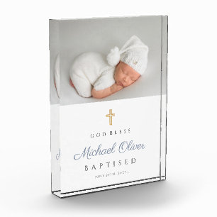 Bloque Para Fotos Niño moderno bautizado Keepsake