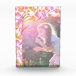 Bloque Para Fotos Niños de flores silvestres brillantes de color ros