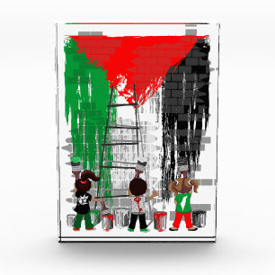 Bloque Para Fotos Niños de Gaza pintando la bandera de Palestina 