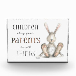 Bloque Para Fotos Niños Obedezcan A Sus Padres-Col 3:20