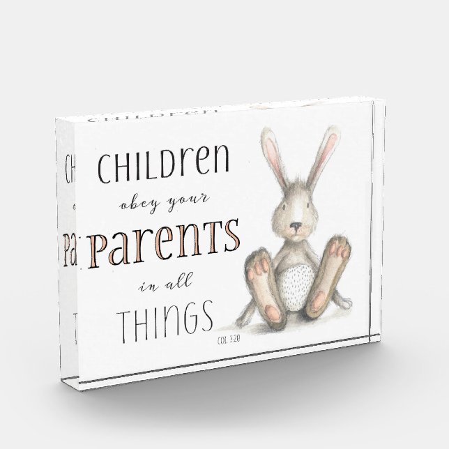 Bloque Para Fotos Niños Obedezcan A Sus Padres-Col 3:20 (Izquierda)