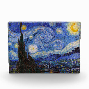 Bloque Para Fotos Noche estrellada: pueblo Saint Remy por Vincent Va