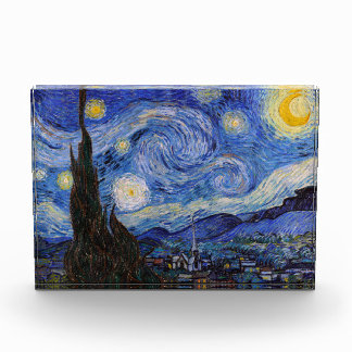Bloque Para Fotos Noche estrellada: pueblo Saint Remy por Vincent Va