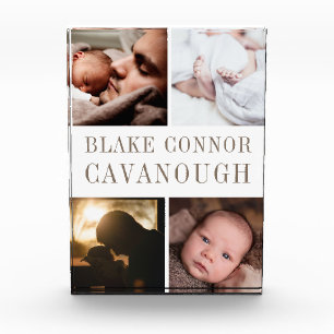 Bloque Para Fotos Nombre clásico 4-foto bebé Keepsake