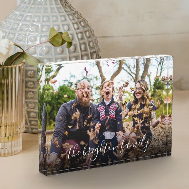 Bloque Para Fotos Nombre de familia de Personalizado divertido (Fun Custom Family Name Photo Block)