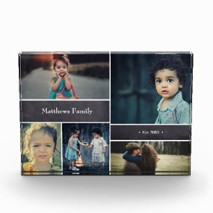 Bloque Para Fotos Nombre de familia personalizado, 5 Collages de fot