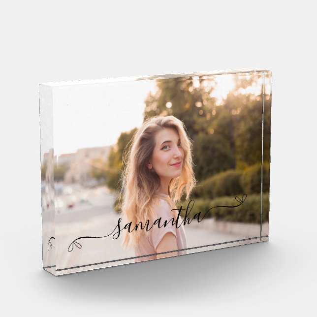 Bloque Para Fotos Nombre de la firma de la curva (Izquierda)