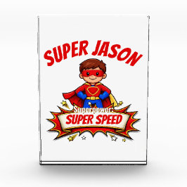 Bloque Para Fotos Nombre de superhéroe personalizado para niños