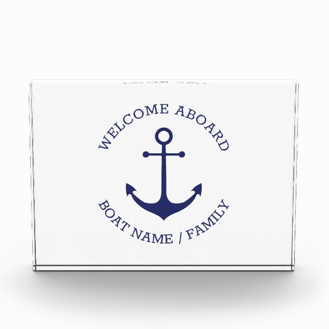 Bloque Para Fotos Nombre del barco personalizado Bienvenido Aboard a (Anverso)