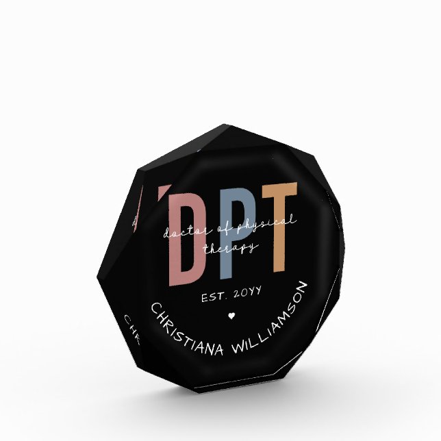 Bloque Para Fotos Nombre personalizado DPT Médica de Terapia Física (Izquierda)