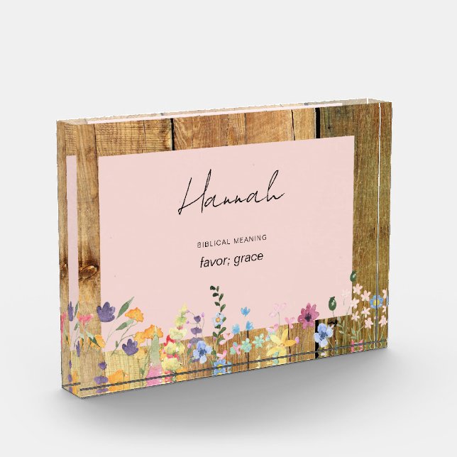 Bloque Para Fotos Nombre personalizado Flores silvestres de signific (Izquierda)