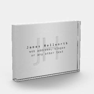 Bloque Para Fotos Nombre y lema modificable moderno Gradiente gris