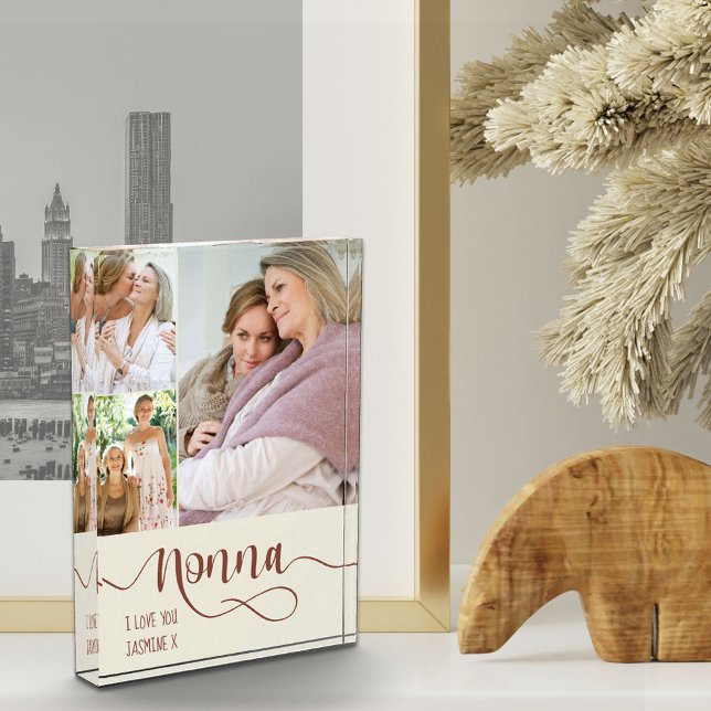 Bloque Para Fotos Nonna Calligraphy I Love You 3 Photo Cream Spice (Subido por el creador)