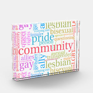 Bloque Para Fotos nube de palabras de la comunidad arcoíris LGBTQ+ d