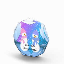 Bloque Para Fotos Nuestra Primera Navidad Dos Snowmen