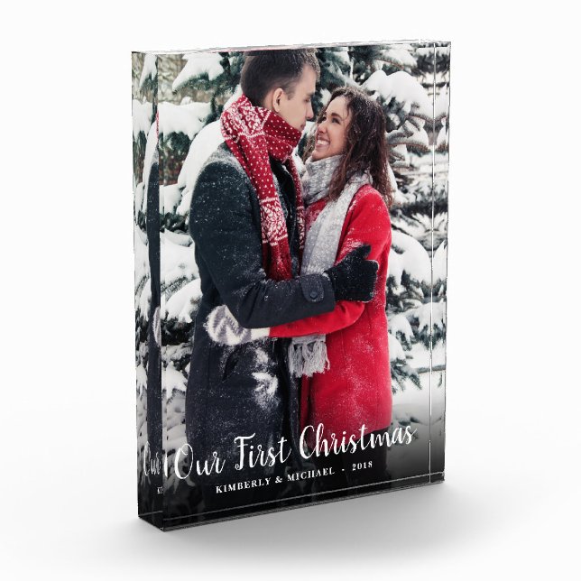 Bloque Para Fotos Nuestro primer navidad junto junta día de fiesta (Izquierda)