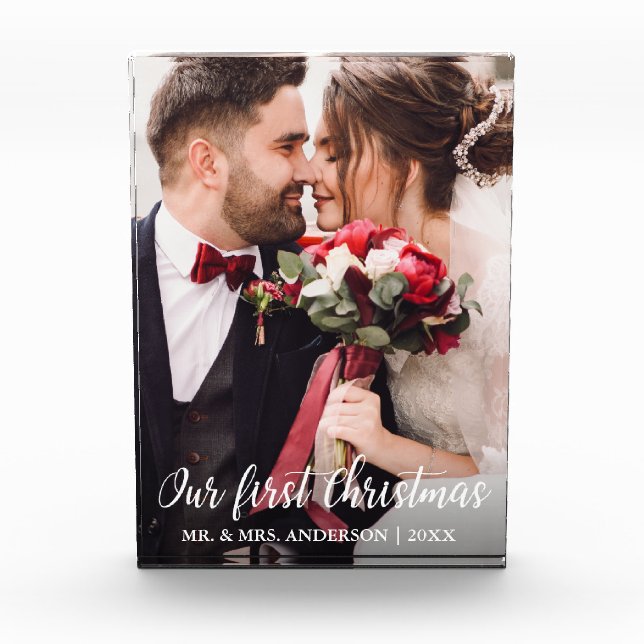 Bloque Para Fotos Nuestro primer navidad que casa la escritura del (Anverso)