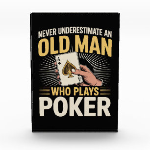 Bloque Para Fotos Nunca Subestimes la Carta de Poker del Hombre Mayo