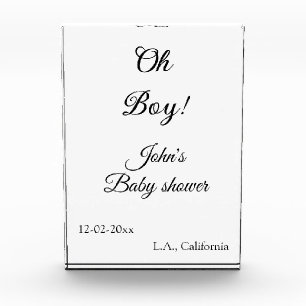 Bloque Para Fotos oh chico chica baby shower añadir nombre fecha año