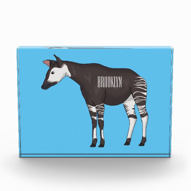 Bloque Para Fotos Okapi cartoon illustration (Anverso)
