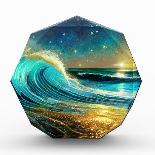 Bloque Para Fotos Olas oceánicas divergentes y relucientes