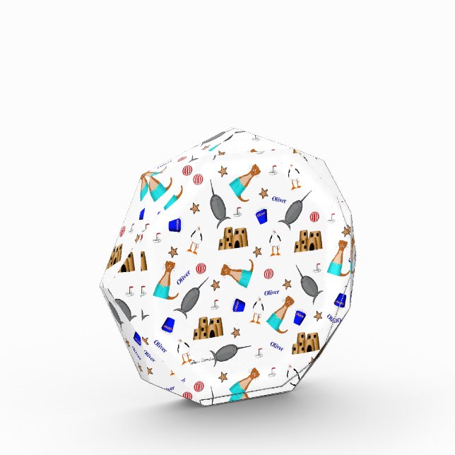 Bloque Para Fotos Oliver El Patrón De Vacaciones En Playa De Verano  (Izquierda)