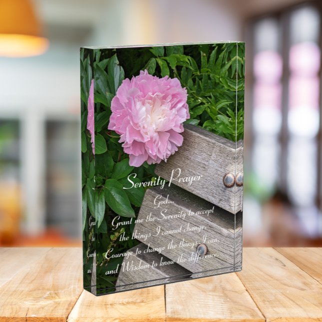 Bloque Para Fotos Oración de serenidad Pink Peony Bloom Floral (In Situ)
