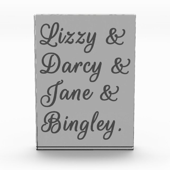 Bloque Para Fotos Orgullo y prejuicio Parejas I (Anverso)