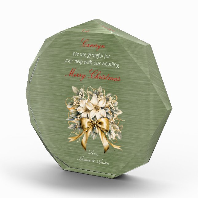 Bloque Para Fotos Ornamento del Boda de Winterberry Blanco navidades (Derecha)