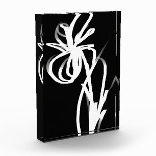 Bloque Para Fotos Orquídea Noir: Resumen en blanco y negro