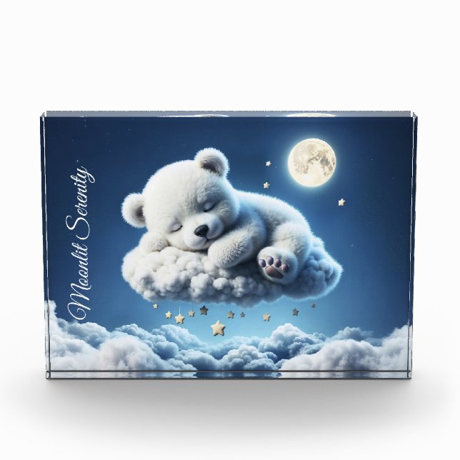 Bloque Para Fotos Oso Polar Cub belleza nubes esponjosas (Anverso)