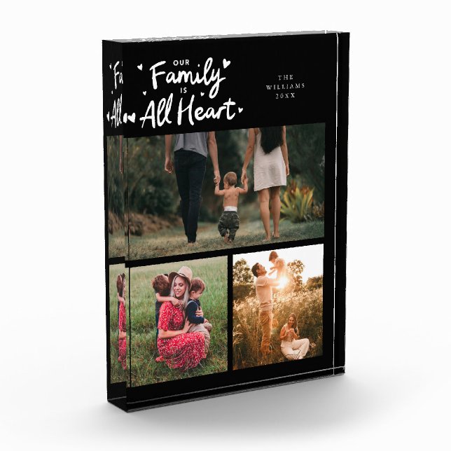 Bloque Para Fotos Our Family Is All Heart Black (Izquierda)