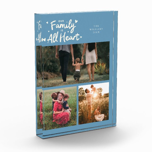 Bloque Para Fotos Our Family Is All Heart Denim Blue (Izquierda)