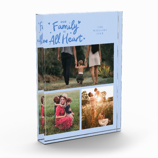 Bloque Para Fotos Our Family Is All Heart Icy Blue (Izquierda)
