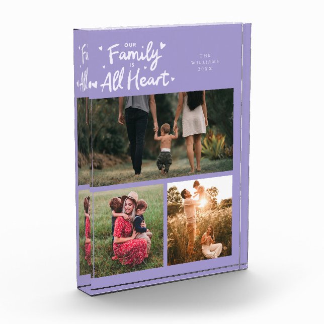 Bloque Para Fotos Our Family Is All Heart Lilac (Izquierda)