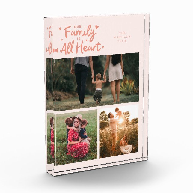 Bloque Para Fotos Our Family Is All Heart Peach (Izquierda)
