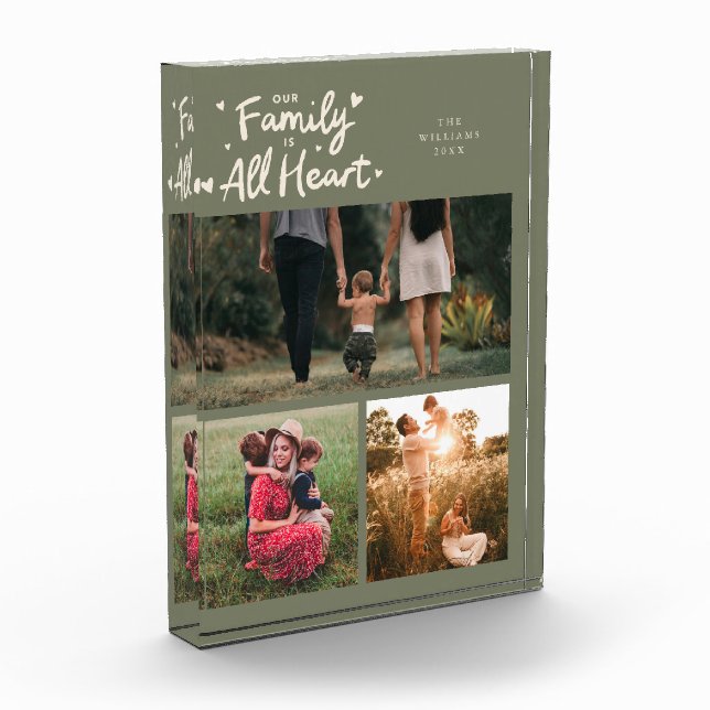 Bloque Para Fotos Our Family Is All Heart Sage Green (Izquierda)