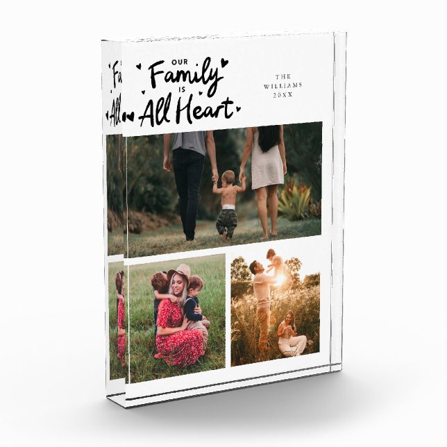 Bloque Para Fotos Our Family Is All Heart White (Izquierda)